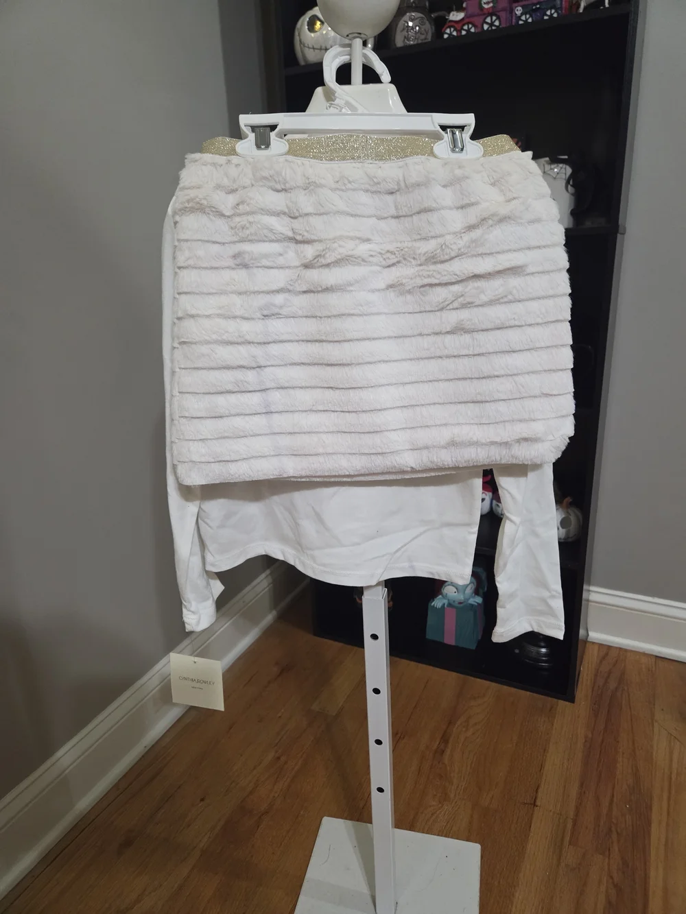 Cynthia Rowley White Girls' Holiday Graphic Long-Sleeve Top Skirt And Headband